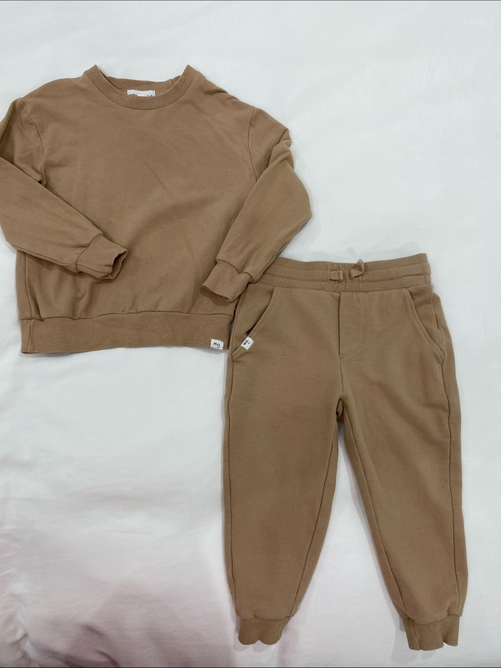 MILES THE LABEL Unisex Crewneck Sweatshirt and Jogger Set - Camel